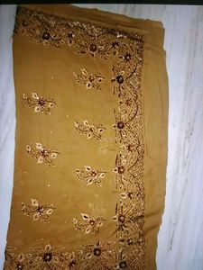 Brown Embroidery Saree