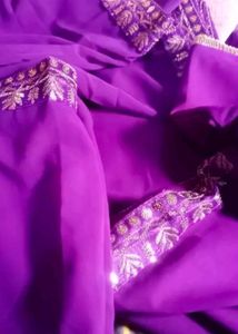 Geogette Embroidery Kurta Palazzo Set  With Duptta