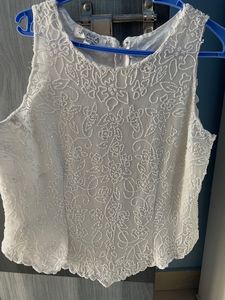 Hand Work White Top