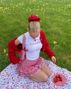 Red Gingham Mini Skirt🍒🍓