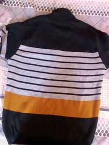Fighter Striped Button Sweater