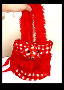 Red polar bear sling bag