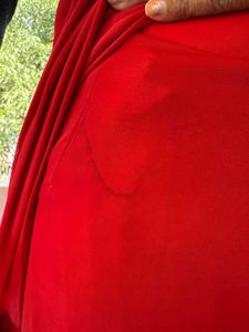 Elegant Red Saree with readymade blouse