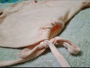 Peach Cinched Long Sleeve Top