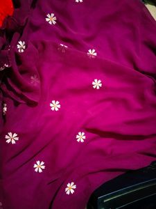 Maroon Floral Detail Top