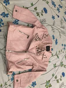 Pink Studded Biker Jacket