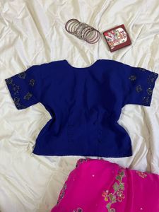 y2k Blue beaded desi top