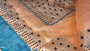 Peach and Blue Indian Dress Fabric