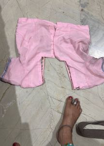 Baby Pink Colour Saree With Stitched Blouse