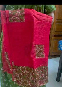 Elegant Red &amp; Green Saree
