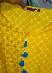 Yellow Printed Kurta