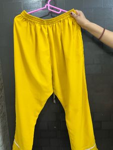 Mustard kurta set-heavy embroidery-only worn once