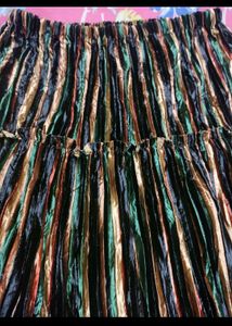 Multi-colored Stripped Pleated Skirt
