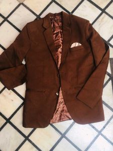 Vintage Brown Suit with Floral Vest Pant Coat
