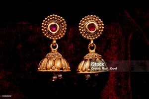 Gold Jhumka Earrings