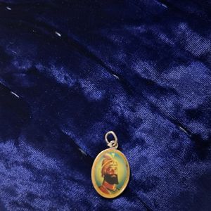 Two Sided Neck Pendent With Waheguru Picture