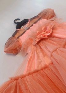 Peach Tulle Party Dress