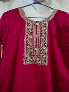 Red Straight Kurtha...Size L...