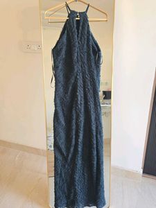 ZARA Halter Gown with Fringe - Dark Green