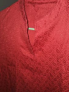Red Printed Kurta