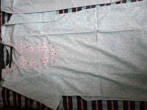 Floral Embroidered Fabric - Light Blue