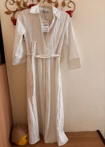 New One Zw Collection Stripped Shirt Dress