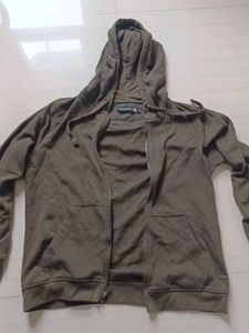 Olive Green Zip-Up Hoodie