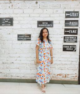 Floral Print Midi Dress Size Small