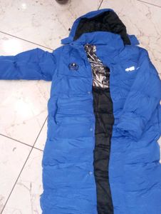 Blue Hooded Down Parka
