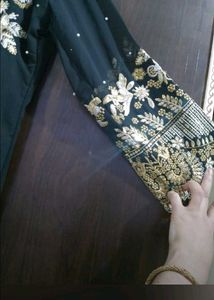 Elegant Embroidered Black Kurta set