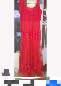 Red Ethnic Gown Dress