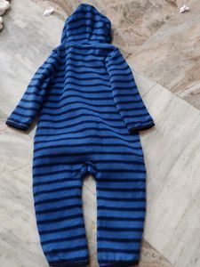 GAP Kids Blue Striped Fleece Romper