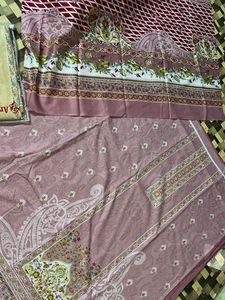 Mauve Paisley Unstitched Fabric