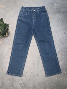 Dark Blue Straight Leg Jeans