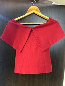 Wardrobe Westside Red Off Shoulder Chic Top