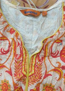 Rangriti Peach Straight Kurta