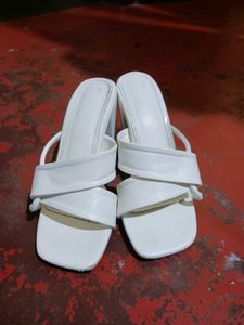 White Heeled Sandals - Size 34
