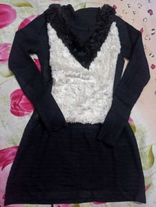 Elegant Black &amp; White Tunic Dress