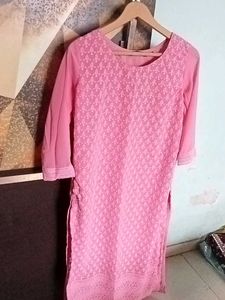 Pink Embroidered Kurti