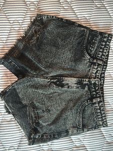 Acid Wash Denim Shorts