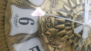Antique Golden colour Plastic Wall Decor Clock