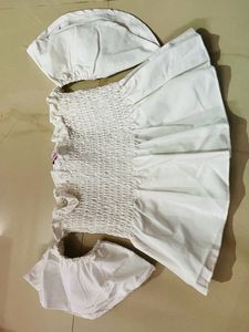 Beautiful Off Shoulder White Col Top