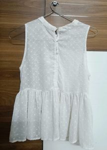 White Floral Embroidered Top