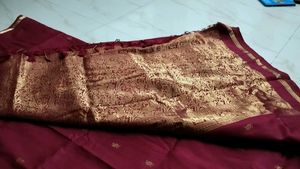 **Price Drop**Maroon Silk Border Saree