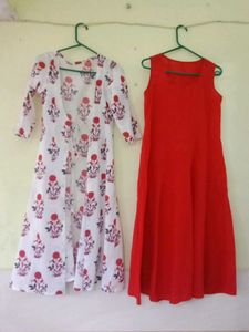 Cotton Anarkali Kurta With Long Shrug