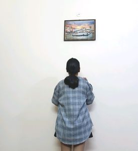 Korean Check Oversized Shirt/works As Summer Coat