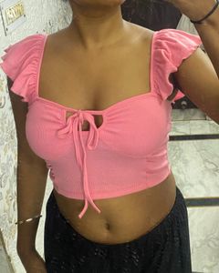 Cute Pink Ruffle Top