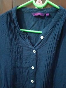Navy Button-Down Dress