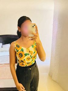 Sunflower Print Cami Top