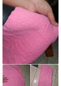 Burgundy Women&#39;s Dress Material And Pink Towel